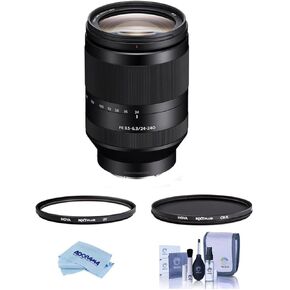 Sony FE 24-240mm f/3.5-6.3 OSS Lens for Sony E, Bundle with Hoya NXT Plus 72mm UV+CPL Filter Kit, Cleaning Kit, Cleaning Cloth