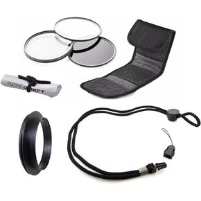 Canon PowerShot SX60 HS High Grade Multi-Coated, Multi-Threaded, 3 Piece Lens Filter Kit (58mm) + Lens/Filter Ring + Krusell Multidapt Neck Strap + Nw Direct Microfiber Cleaning Cloth