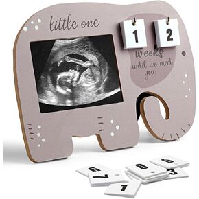 Sonogram Picture Frame Ultrasound Photo Frame with Baby Countdown Weeks Expecting Parents to be Pregnancy Gift First Time Mom to Be