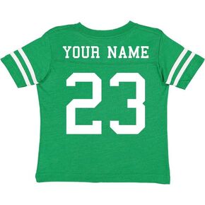 Custom Cotton Football Sport Jersey Toddler & Child Personalized with Name and Number - Front & Back