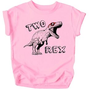 2-Rex Second Birthday Dinosaur T-Rex Shirts for Second Year Birthday