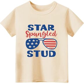 Toddler 4th of July Shirts Kids American Flag T-Shirts Boys Girls Patriotic Independence Day Memorial Day Tops Tees