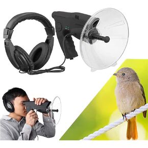 WlP Parabolic Microphone Monocular, Monocular X8 Times Long Distance Hearing Device, Nature Observing Record Listening Observing Device Up to 300 FT Magnification Monocular Sound Amplifier