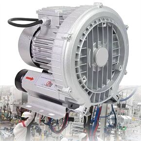 Fish Pond Ring Blower, 120W-1100W Side Channel Blower, Regenerative Blower for Air Blowing, Suction, Single Phase Vortex Gas Pump,250W/0.34HP
