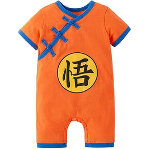 stylesilove Baby Toddler Boys Anime Cartoon Short Sleeve Cotton Romper Traditional Asian Inspired Onesie Cosplay Jumpsuit