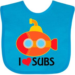 inktastic Submarine I Love Subs Baby Bib
