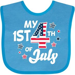 inktastic My 1st 4th Of July with Striped Stars Baby Bib