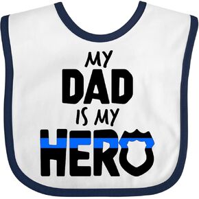 inktastic My Dad Is My Hero Police Officer Family Baby Bib