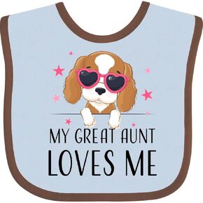 inktastic Cute Pup My Great Aunt Loves Me Baby Bib
