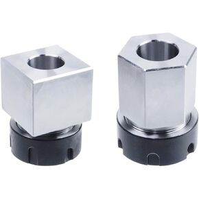 ER-40 Square and Hex Collet Chuck Block Set, Fit forMilling Machine, Workholding Holder for CNC Lathe Engraving Cutting Machine (A Set)