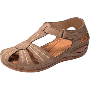 Wedge Sandals for Women Closed Toe Comfortable Dressy Shoes Summer Platform Summer Beach Bohemia Ankle Strap Causal Ladies Wedges Casual Hollow Out Orthopedic Comfy Gladiator Slip On Sandal