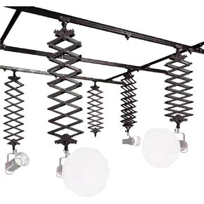 158" x197" Studio Pantograph Ceiling Rail System 43-200cm Pantograph Drop Pantograph Smallpox Rail Track Kit 4x5M Studio Lighting Support Rail System (5Tracks + 4 Pantographes)