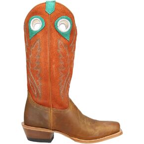 Justin Boots Womens Lorena 13" Wide Square Toe Casual Boots Mid Calf Low Heel 1-2" - Brown