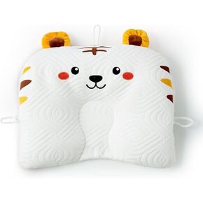 Reidio Adjustable Toddler Pillow Soft and Breathable Ergonomic Design Small Pillow Washable (Tiger)