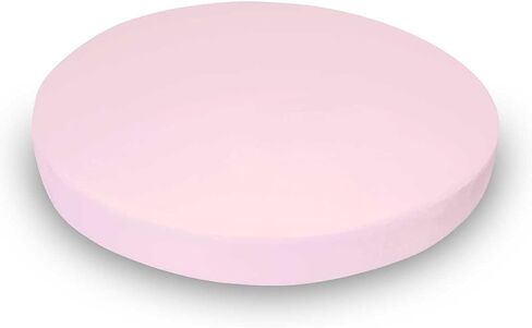 SheetWorld Baby Fitted Round Crib Sheet, 100% Cotton Jersey Hypoallergenic Sheet, Unisex Boy Girl, 42 x 42 inches, Baby Pink, Made in USA in Kuwait