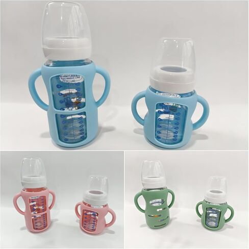 3 Pack Silicone Sleeves Compatible with Dr Brown Wide-Neck Glass Baby Bottles 5 OZ, Anti Breakage Silicone Handles Compatible with Dr. Brown's Glass Bottles for Babies (Pink, 5 OZ) in Kuwait