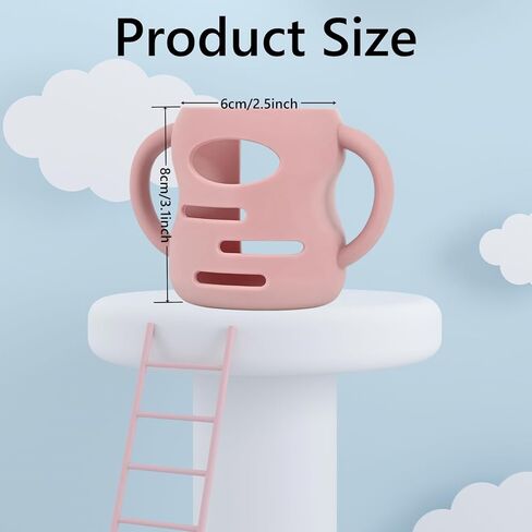 3 حزمة الأكمام السيليكون متوافقة مع Dr Brown Brown Wide Baby Bottles 5 أوقية ، مقابض السيليكون المضادة للكسر متوافقة مع زجاجات Dr. Brown للرضع للأطفال (الوردي ، 5 أوقية) in Kuwait