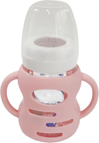 3 Pack Silicone Sleeves Compatible with Dr Brown Wide-Neck Glass Baby Bottles 5 OZ, Anti Breakage Silicone Handles Compatible with Dr. Brown's Glass Bottles for Babies (Pink, 5 OZ) in Kuwait