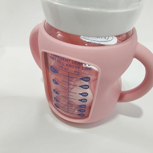 3 Pack Silicone Sleeves Compatible with Dr Brown Wide-Neck Glass Baby Bottles 5 OZ, Anti Breakage Silicone Handles Compatible with Dr. Brown's Glass Bottles for Babies (Pink, 5 OZ) in Kuwait