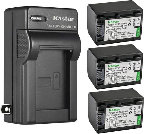Kastar AC Wall Battery Charger Replacement for Sony NP-FH30 NP-FH40 NP-FH50 NP-FH60 NP-FH70 NP-FH90 NP-FH100 Battery, Sony AC-VQH10 BC-TRV BC-VH1 Charger, Sony HDR-UX19, HDR-UX20 Camera in Kuwait