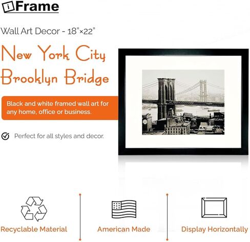 Iframe 18 "× 22" أسود مؤطر مدينة نيويورك كرايسلر بناء أفق طباعة الأعمال الفنية مؤطرة لديكور الجدار مع صور صور | NYC Skyline Wall Art | أبيض وأسود جدار جدار ديكور in Kuwait