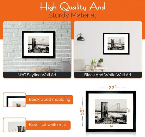 Iframe 18 "× 22" أسود مؤطر مدينة نيويورك كرايسلر بناء أفق طباعة الأعمال الفنية مؤطرة لديكور الجدار مع صور صور | NYC Skyline Wall Art | أبيض وأسود جدار جدار ديكور in Kuwait