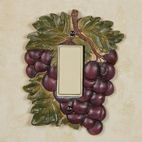 Touch of Class Grape Harvest Realistic Grapes Single Dimmer/Rocker - Resin - Purple, Green - Dimensional Light Switch Cover for Kitchen, Dining Room, Bar, Restaurant, Wine Cellar in Saudi Arabia