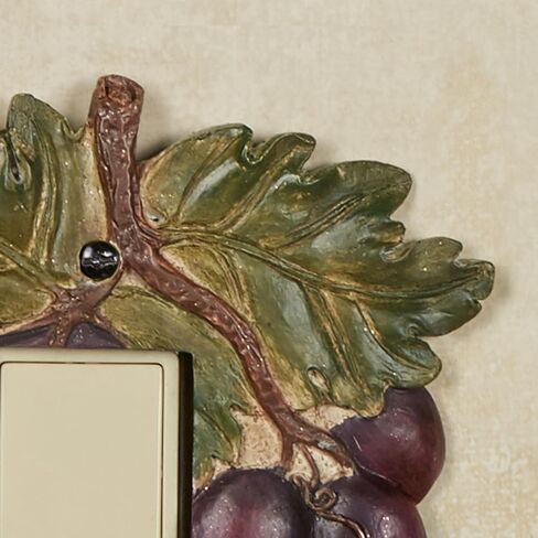 Touch of Class Grape Harvest Realistic Grapes Single Dimmer/Rocker - Resin - Purple, Green - Dimensional Light Switch Cover for Kitchen, Dining Room, Bar, Restaurant, Wine Cellar in Saudi Arabia