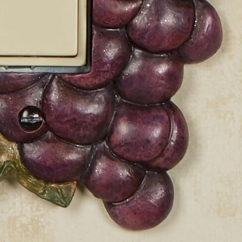 Touch of Class Grape Harvest Realistic Grapes Single Dimmer/Rocker - Resin - Purple, Green - Dimensional Light Switch Cover for Kitchen, Dining Room, Bar, Restaurant, Wine Cellar in Saudi Arabia