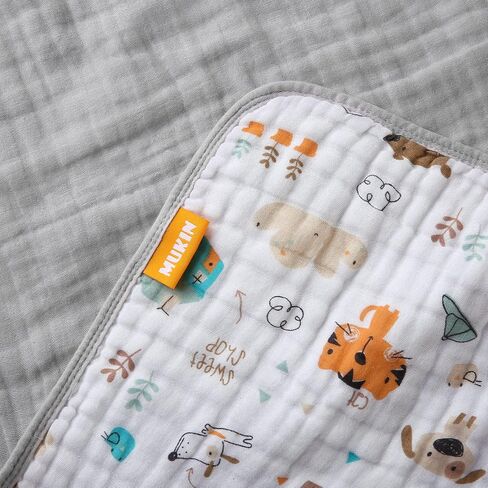 Baby Blanket - Cotton Crib Blankets for Toddlers, Soft Newborn Swaddle Receiving Blankets for Unisex Girls/Boys, Large Breathable Quilt, Nursing Cover and Kids Bed Blankets (Animals) in Saudi Arabia