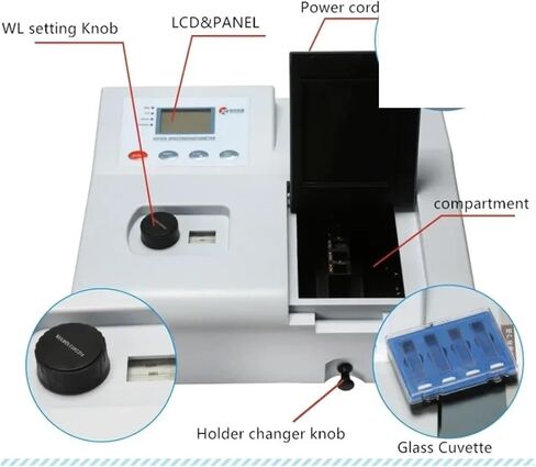UV-Vis Spectrophotometer for Basic Transmission Measurement, Spectrophotometer 721N 722N 752N LCD Display, high Accuracy(752N) in Saudi Arabia