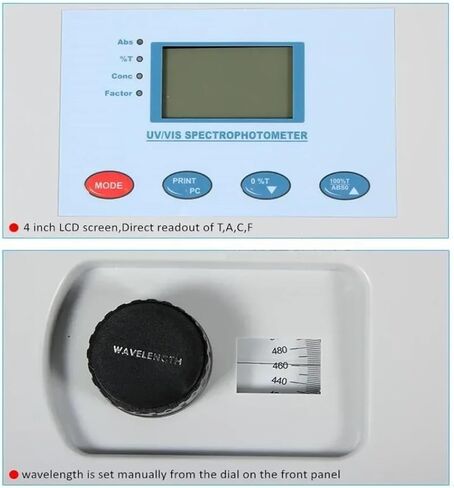 UV-Vis Spectrophotometer for Basic Transmission Measurement, Spectrophotometer 721N 722N 752N LCD Display, high Accuracy(752N) in Saudi Arabia