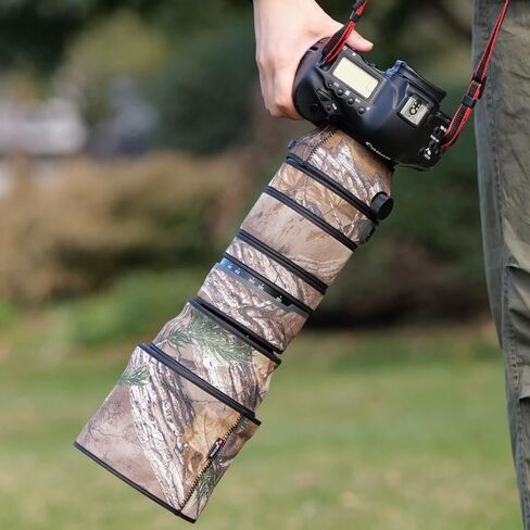 غطاء العدسات الممولة المقاومة للماء لـ Sigma 150-600mm F5-6.3 DG OS Sports ، أغطية المطر الكاميرا ، أكمام وحالات عدسة ، بدلة للحياة البرية والتصوير الرياضي (التمويه الرقمي) in Kuwait