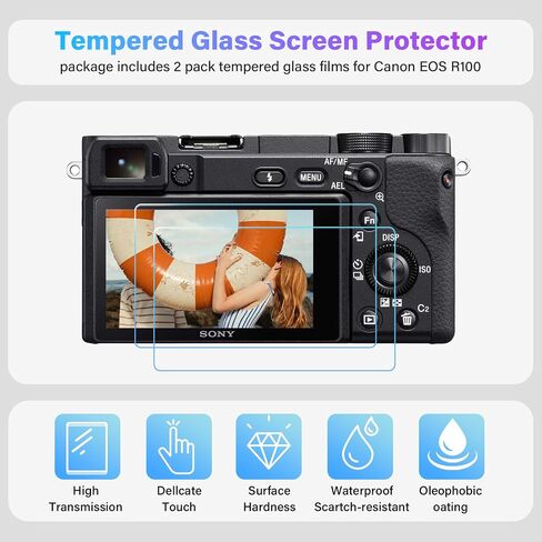 A6400 A6300 A6100 CAMERA CASE & LCD Screen Screen Protectory Kit ، علبة سيليكون ناعمة لـ Sony Alpha A6400 A6300 A6100 ، غطاء الجسم مع قبضة - بني داكن in Kuwait