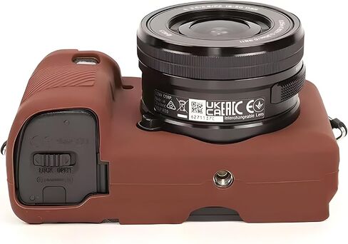 A6400 A6300 A6100 CAMERA CASE & LCD Screen Screen Protectory Kit ، علبة سيليكون ناعمة لـ Sony Alpha A6400 A6300 A6100 ، غطاء الجسم مع قبضة - بني داكن in Kuwait