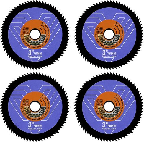 3-Inch HSS Circular Saw Blade Set – 4-Piece Cutting Discs for Soft Metal Copper Aluminium Wood Plastic – Compatible with Angle Grinders and Circular Saws with a 3/8" (10mm) Arbor in Saudi Arabia
