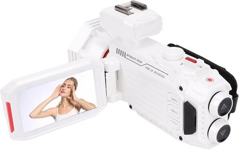 Yoidesu 4K Digital Camera Autofocus WiFi Vlogging Camera with 3 Inch HD Color Display 50X Digital Zoom for Photography Video Recording (White) in Saudi Arabia
