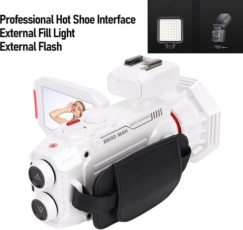 Yoidesu 4K Digital Camera Autofocus WiFi Vlogging Camera with 3 Inch HD Color Display 50X Digital Zoom for Photography Video Recording (White) in Saudi Arabia