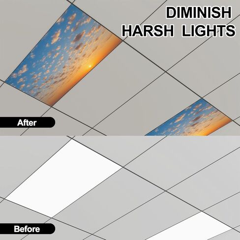 6 Pack Fluorescent Light Covers for Ceiling Lights Baby set kids pastel shapes drawn cute Magnetic Light Filters Diffuser Shade for Classroom Home Office School in Saudi Arabia