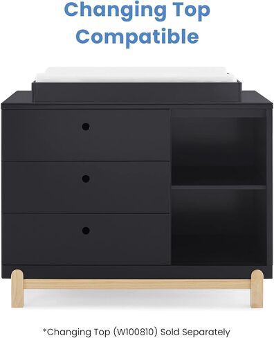 Delta Children Poppy 3 درج أرجاء مع Cubbies ، Bianca White/Natural in Kuwait
