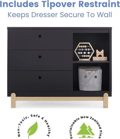 Delta Children Poppy 3 درج أرجاء مع Cubbies ، Bianca White/Natural in Kuwait