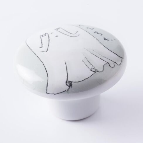 Instagram Style Ceramic White Monster Carton Cactus ceramic knob Cabinet Handle Door Pull used for kids Children Room Ins - (Color: Green) in Saudi Arabia
