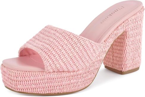 Heeled Platform Sandals for Women 2025 Chunky Espadrille Wedge Summer Beach Sandals Straw Slip On Shoes in Saudi Arabia