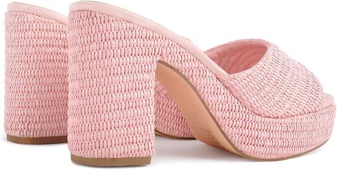 Heeled Platform Sandals for Women 2025 Chunky Espadrille Wedge Summer Beach Sandals Straw Slip On Shoes in Saudi Arabia
