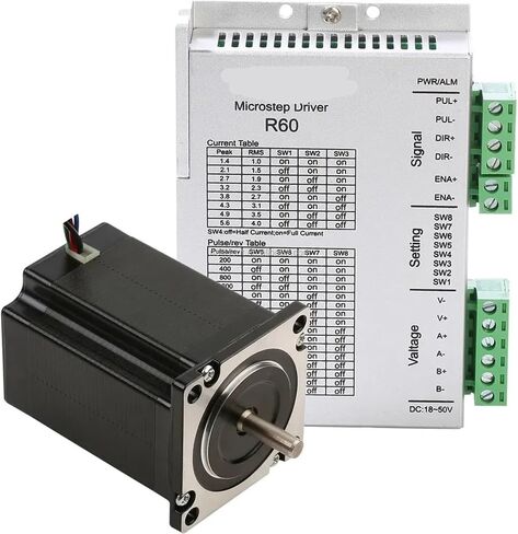 57mm 2 المرحلة 1.3nm ~ 3n.M STEPPING 23 Stepper Motor Set Commanced Control Control Control Stepper Motor Driver R60 KIT (2.3nm R60 57am23 Kit) in Kuwait