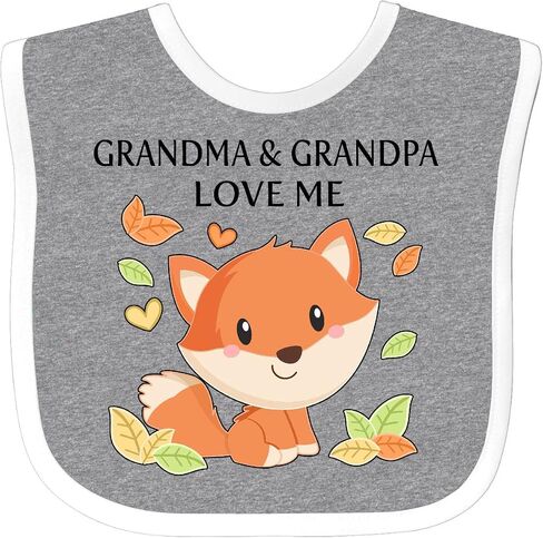 inktastic Grandma and Grandpa Love Me- Little Fox Baby Bib in Saudi Arabia