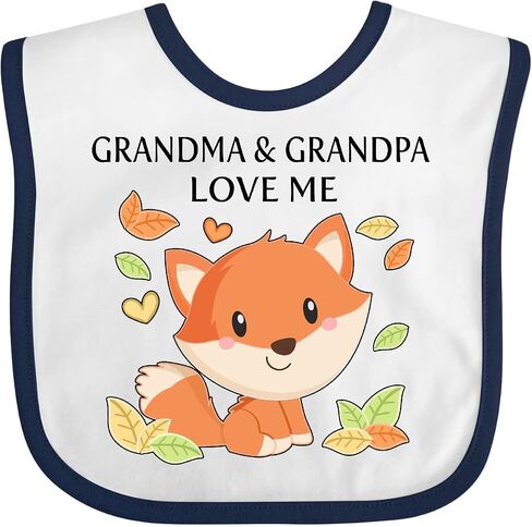 inktastic Grandma and Grandpa Love Me- Little Fox Baby Bib in Saudi Arabia
