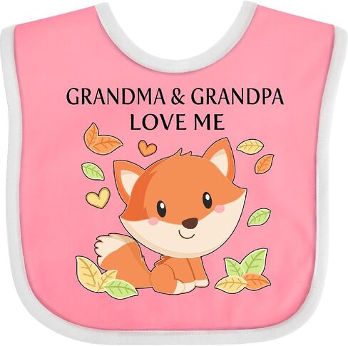 inktastic Grandma and Grandpa Love Me- Little Fox Baby Bib in Saudi Arabia
