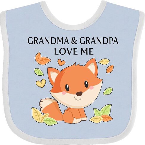inktastic Grandma and Grandpa Love Me- Little Fox Baby Bib in Saudi Arabia