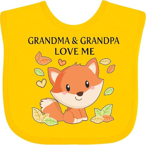inktastic Grandma and Grandpa Love Me- Little Fox Baby Bib in Saudi Arabia